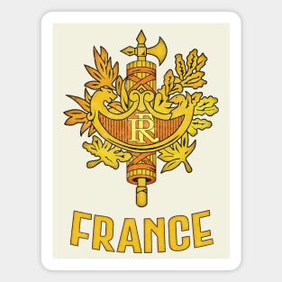 France  // Faded Style Coat of Arms Emblem Design Magnet